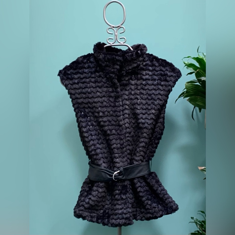 Mayoral Black Jacket Textured and Sequins with Belt for kids